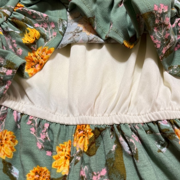 BONNIE JEAN Girl's Large Green Floral Sleeveless  Knit Romper NEW NWT - Picture 8 of 8